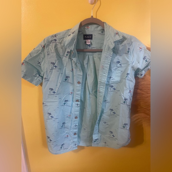 PLACE Light Blue Tropical Shirt - Picture 1 of 4
